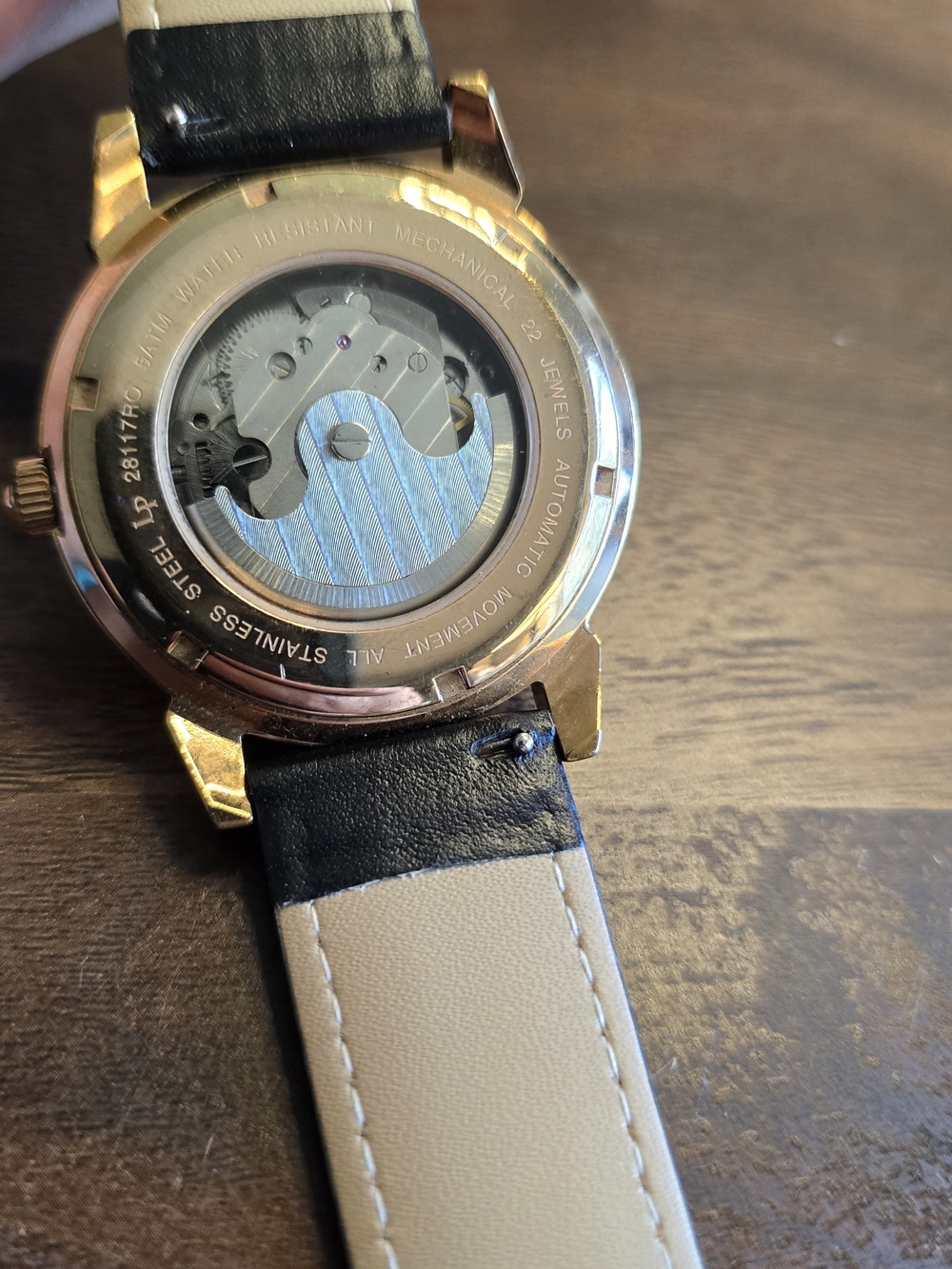 Automatic Lucian Piccard Open Heart Moon Phase With Exhibition Back In Rose Gold - Picture 4 of 10